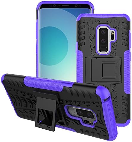 Samsung Galaxy S9 Plus Case, NOKEA Dual Layer [Drop Protection] Shock-Absorption Protective Case with Kickstand Combo PC+TPU Back for Samsung Galaxy S9 Plus (Black Purple)