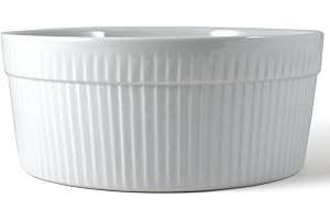 Omniware White Porcelain Souffle Dish, 1.75 Quart