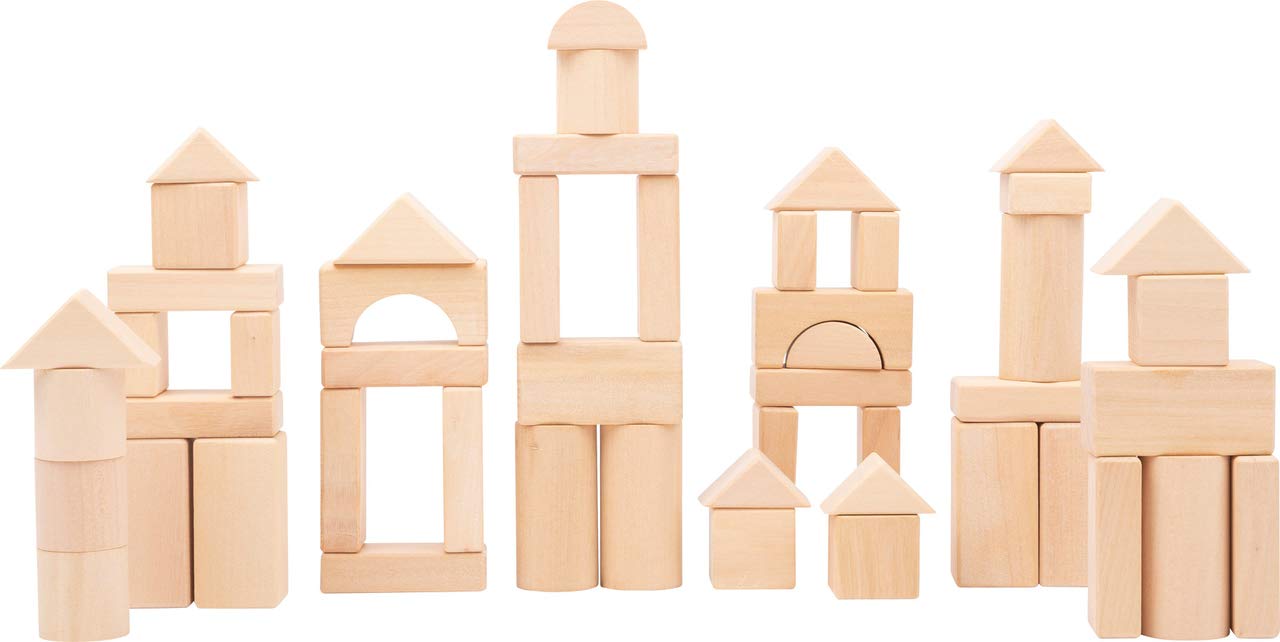 Small Foot 11396 Natural Wooden Building Blocks, made of Wood, FSC 100%-Certified, A Stable Building Set