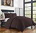 Zen Bamboo Ultra Soft 3-Piece Rayon Derived From Bamboo Duvet Cover Set - Hypoallergenic and Wrinkle Resistant - Full/Queen - Brown