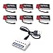 Reikirc 6pcs 3.7V 500mAh battery and 1to6 charger for A15W Udi U45 U42 U42W U42WH CW4 rc quadcopter drone spare parts