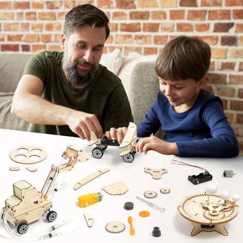 STEM Toys Age 8 9 10 11 12 13 14, Science Experiments for Kids, Science Kits for Kids, Wooden Engineering Kits, Electronics Kit for Kid, Activity Toys Gifts for 8 9 10 11 12 13 14 Year Old Boys