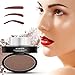 Ladygo 3 Stencils Eyebrow Stamp Waterproof Powder Brush Eye Brow Perfect Seal Natural-Looking Eyebrows Delicate Shape in Seconds Makeup Tool for Beginners & Busy People-Color Bright Brown