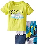Quiksilver Baby Boys' Green Tee with Printed Microfiber Shorts