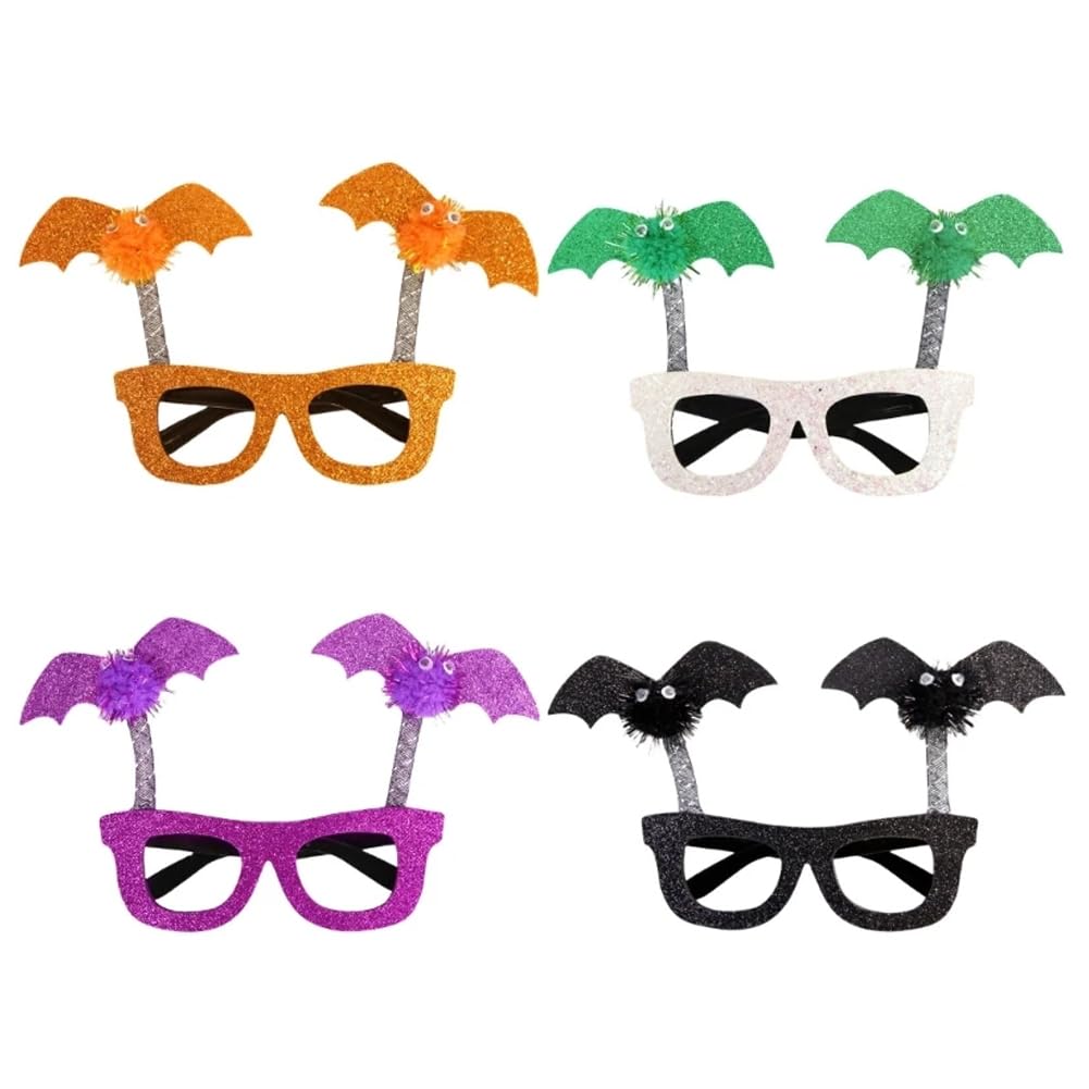 ARFUKA Halloween Glasses Fun Halloween Costume Party Favors Bat Eyeglasses for Halloween Decorations Pack of 4