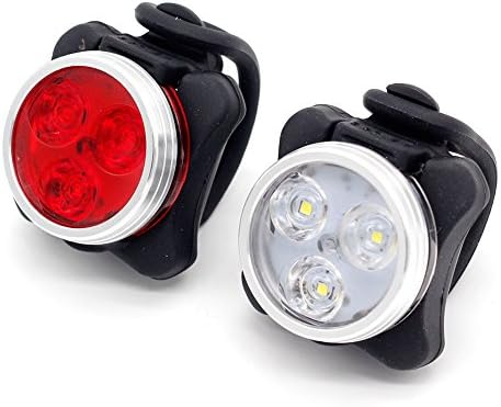 Foreverrise Rechargeable LED Bike Lights Set Headlight-Taillight Combinations Waterproof Smart Front LED Light 650mAh Lithium Battery, 4 Lighting Mode Options ,2 USB cables