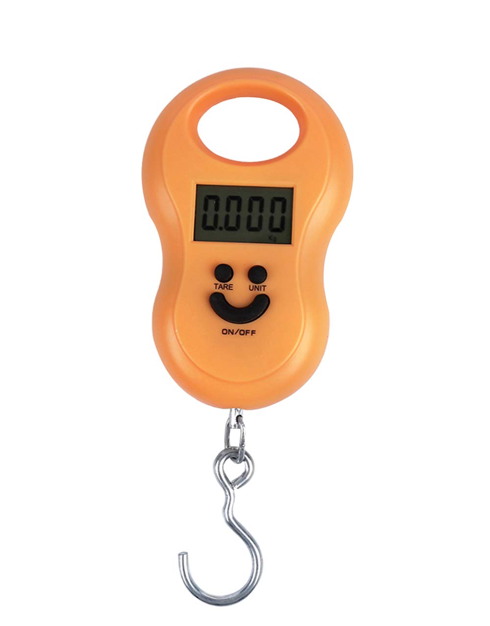 Mengshen Travel Digital Luggage Scale Crane Suitcase Weighting Scale Steelyard 110lb /50kg Mini Portable Travel Hanging Hook Scale Backlit LCD Display for Home Farm Factory Hunting Outdoor Orange