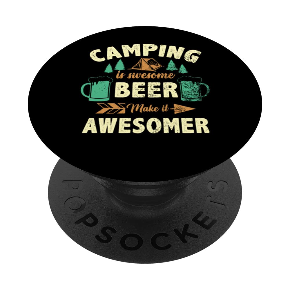 Camping & Vintage Hiking I Camping Drinking I Retro Camper PopSockets Swappable PopGrip