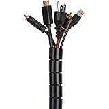 Alex Tech 10ft – 1 inch Cable Sleeve Easy Wrap Cable Management Sleeve Wire Wrap Cord Organizer for Computer TV Home Office -