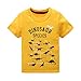 Boys Short Sleeve Cotton T-Shirt T Rex Dinosaur Shirt Graphic Tees Yellow Size 6/5-6