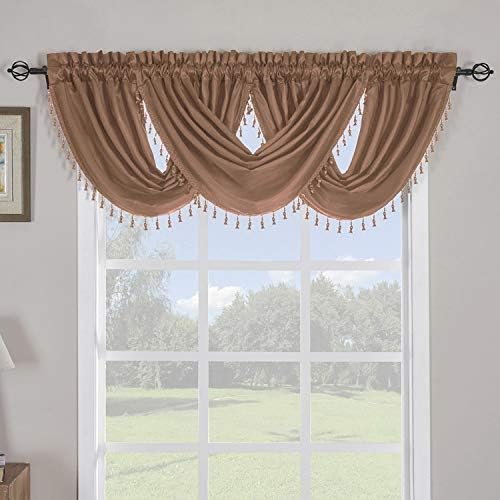 Amazon Com Golinens Single Piece Decorative Waterfall Trim Window