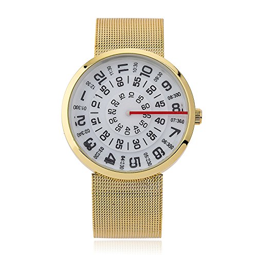 Paidu Unisex Easy To Read Big Round Dial Gold Alloy Desertcart