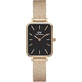 Daniel Wellington Quadro Pressed Women&rsquo;s Watch &ndash; 20x26mm Square Case, Japanese Quartz Movement, Stainless Steel Mesh Strap, Water Resistant, Rose Gold Watch for Women - Melrose