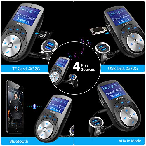 VicTsing Bluetooth FM Transmitter Hands-Free Calling Car Kit 163