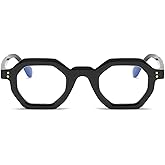 helena Retro Polygon Round Design Reading Glasses For Men Women Blue Light Blocking Computer Readers UV400