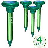 LOMEREY 4 Pack Mole Repellent Solar Gopher Repellent Vole Repellent Rodent Repellent Ultrasonic Mice Repellent Ultrasonic Pest Repeller Rat Repellent Pest Control Products