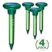 LOMEREY 4 Pack Sonic Mole Repellent Solar Powered Gopher Repellent Ultrasonic Mole Spike Vole Chaser Groundhog Deterrent Rodent Repellant Ultrasonic Pest Control Products for Lawn Garden Yard