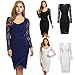 ANGVNS Cocktail Dress | Women's Long Sleeve Lace Dresses for Prom