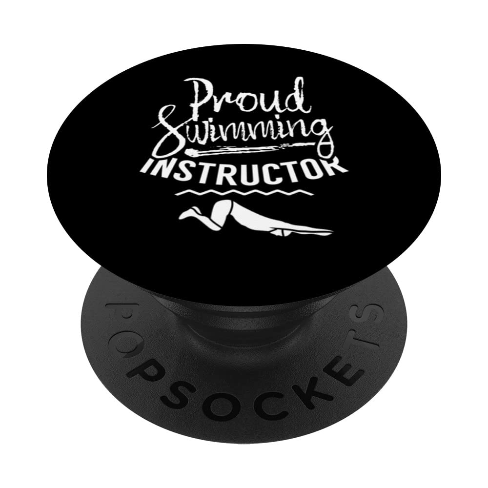 Proud Swimming Instructor Swim Coach Teacher PopSockets Swappable PopGrip
