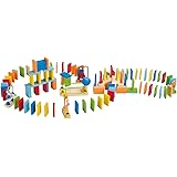 Dynamo Wooden Domino Set by Hape | Award Winning Domino Building Block Set for Kids, 107 Solid Pieces of Fun Filled Racing, B