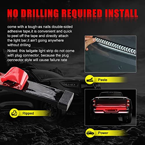 Chemini 60" LED Tailgate Light Bar Amber Leather Arrow Truck Tail Light