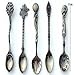 5 Pcs/Set Royal Style Bronze Carved Small Coffee Flatware Cutlery Dessert Spoon For Snacks