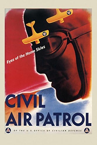 US American Civil Air Patrol Airplane Plane Aviation Vintage Poster Repro 20" X 30" Image Size on Matte Paper