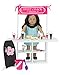 18 Inch Doll Concession Table Painted White, 2 White Chairs & 3 Interchangeable Signs/2 Removable Poles, Perfect for American Girl Doll Furniture & More! Doll Table & Chair Set/Concession Stand