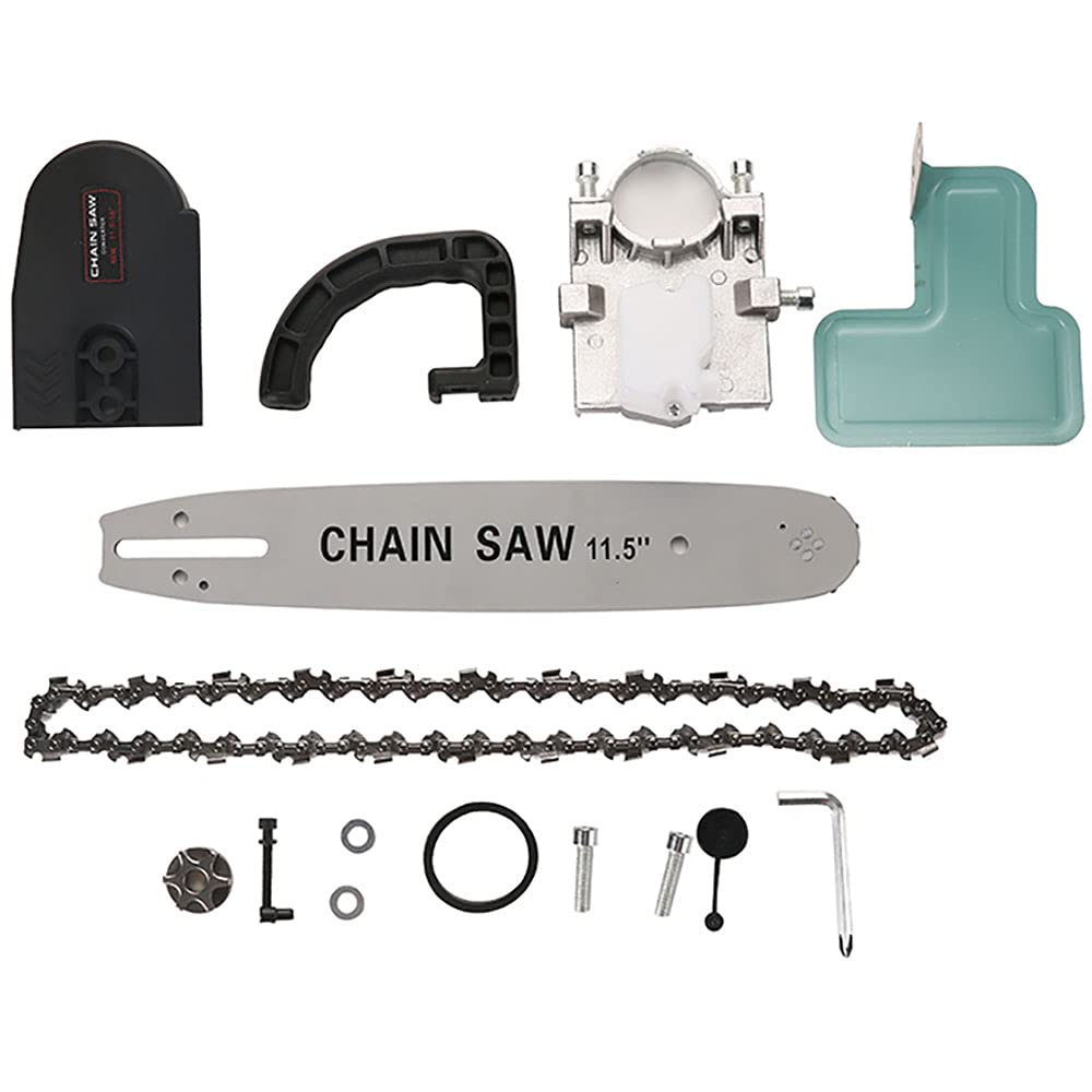 Electric Angle Grinder Chainsaw Adapter 11.5" Chain and Bar Professional Cutting Machine