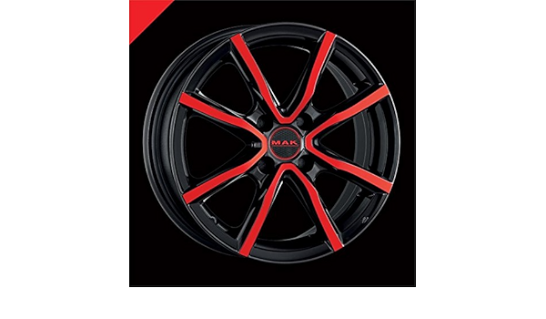 MAK Milano Negro Y Rojo 7 x 17 Et35 4 X 100 Hub Llantas de ...