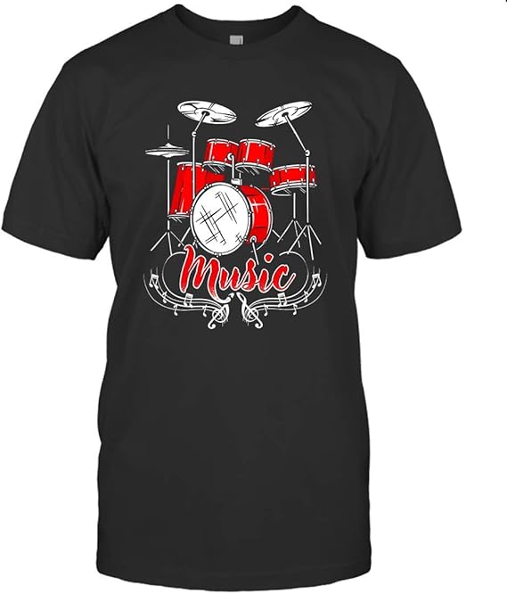 Drum Music Shirt TShirt (Black;S) Amazon.co.uk Clothing