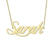 BYBWBL Sarah Name Pendant Necklace 18k Gold Plated