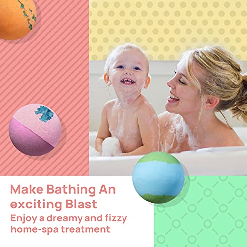 Bath Bombs Gift Set 6pc XXL Organic Handmade Fizzy Shower Bombs with