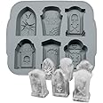 Silicone Ice Cube Trays Halloween RIP Gravestone Mold for Ice, Candy, Cake, Soap