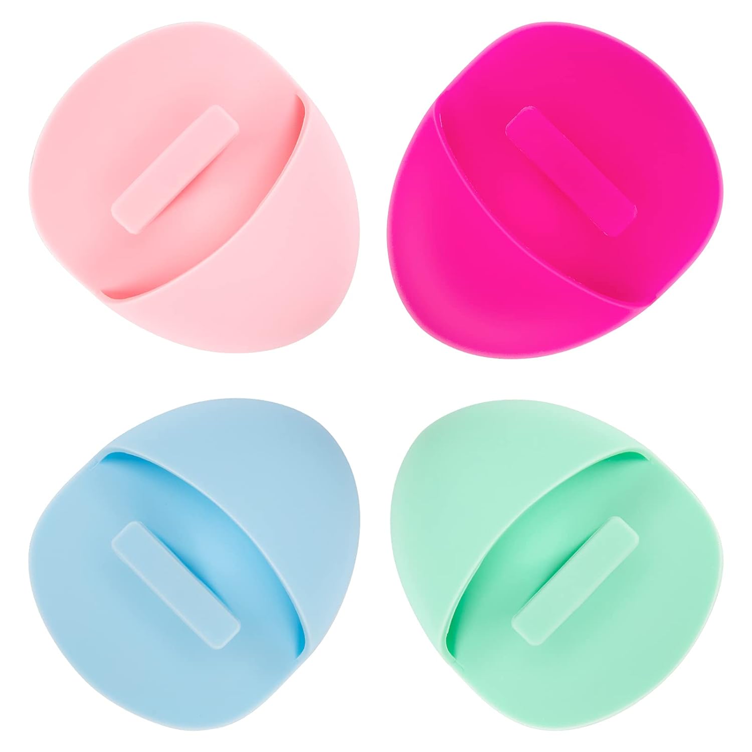 4 Pack Silicone Face Scrubber, JEXCULL Soft Silicone Facial Cleansing Brush Ergonomic Manual Face Exfoliator and Massager Pad for All Skin Types Deep Cleaning Skin Care…: Beauty