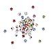 Pandahall 50pcs 3.8-4mm Square Brass Grade A Rhinestone Beads Chaton Montee Sew On Beads Silver Metal Color Mixed Color Jewelry Makings