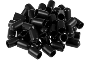 BOXONLY 10mm Screw Thread Protectors Rubber End Caps Vinyl Flexible Bolt Screw Rubber Caps,Black,50pcs