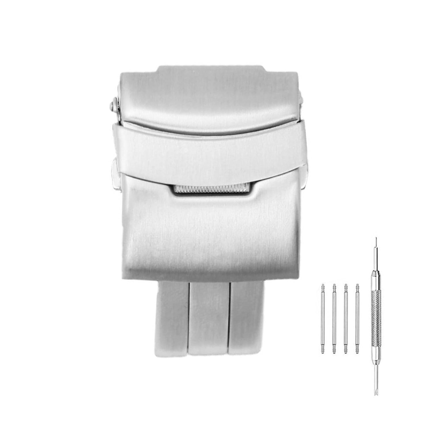 Mm ステンレススチール時計バンド18 18mm B07c6nrv9q Silver Brushed 18mm Mm腕時計ストラップベルト