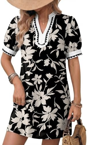 Skull Skeleton Print Women's Summer Casual Boho Dress Short Sleeve Midi Beach Party Dresses for Women Black at Amazon Women's Clothing store