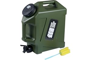 TXZ OUTDOOR 3.2 Gallon Water Jug Camping Water Container, BPA Free Portable Emergency Water Storage Tank with Spigot No Leakage Outdoor Hiking Dark Green