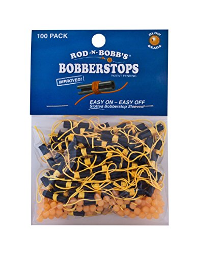 100 Pack Bobber Stops & Glow Beads - Orange