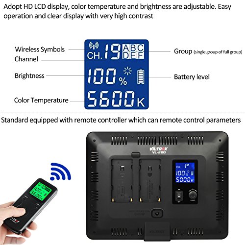VILTROX-2-Pack-VL-200-3300K-5600K-CRI95-Super-Slim-LED-Video-Light-Panel-Photography-Lighting-Kit-with-Light-Stand-Hot-Shoe-Adapter-Remote-Controller-AC-Adapter-for-YouTube-Studio-Video-Shooting