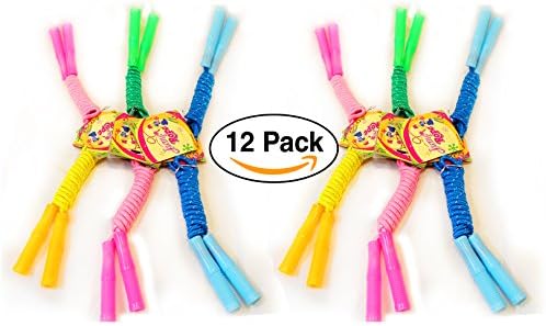 12 pack – Great Jump Ropes 7 ft. for Birthday Party Favors / Goodie Bags / Party giveaways (assorted colors)