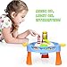 Zooawa Mini Fishing Game Set 11.81 x 6.7 Inch, Electric Magnetic Rod and Reel Toy Water Playing Fun Paradise [25 Pcs] with Music and Light for Kids and Toddlers, Colorful