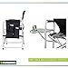 FUNDANGO Lightweight Aluminum Full Padded Back Folding Directors Chair with Side Table Pocket Cup Holder Handle for Outdoor Sports Camping, Large Size, Blackthumb 4
