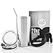 20 Ounce Stainless Steel Tumbler [Double Insulated] Travel Mug Water Coffee Cup with Spill Proof Lids, Straw, Brush and Handle [6 Piece Set]& Gift Box - Perfect Travel Coffee Mug for Any Event