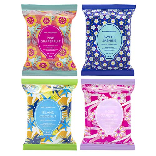Body Prescriptions Makeup Remover Wipes Bulk, 4 Pack, 120 Facial