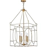 SAFAVIEH PND4004A Collection Margot 4 18" Adjustable Pendant Light, Gold