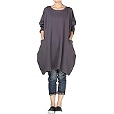Minibee Women's Crewneck Oversized Sweatshirt Casual Loose Sweatshirts Long Sleeve Pullover Tunic Tops with Pocket