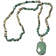 Yomisa Boho Necklaces for Women/Men Trendy,32/35/36 Inch Natural Stone Beaded Long Pendant Necklaces for Womens,Handmade Bohemian Fashion Chakra Chunky Statement Charm Necklace Jewelry Gift